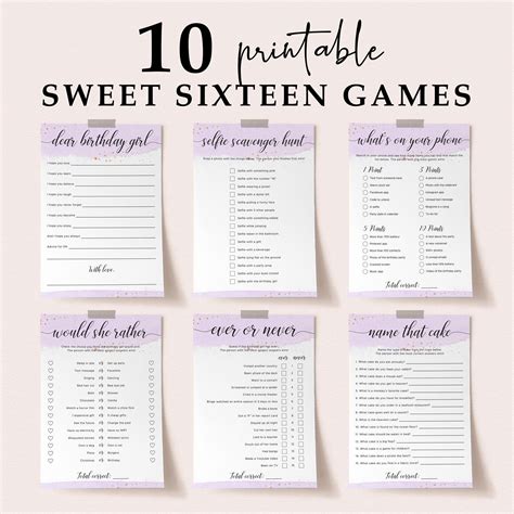 games for a sweet 16